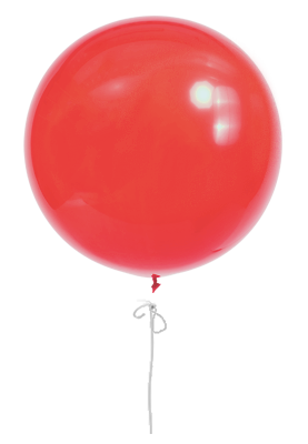 Reuze ballon met 4 kleine ballonnen